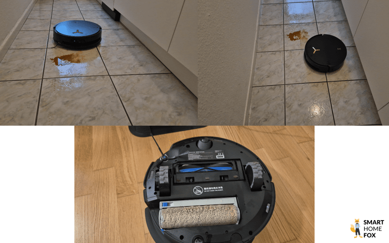 Der ECOVACS DEEBOT X8 PRO OMNI erkennt Flüssigkeiten und reinigt diese gründlich.